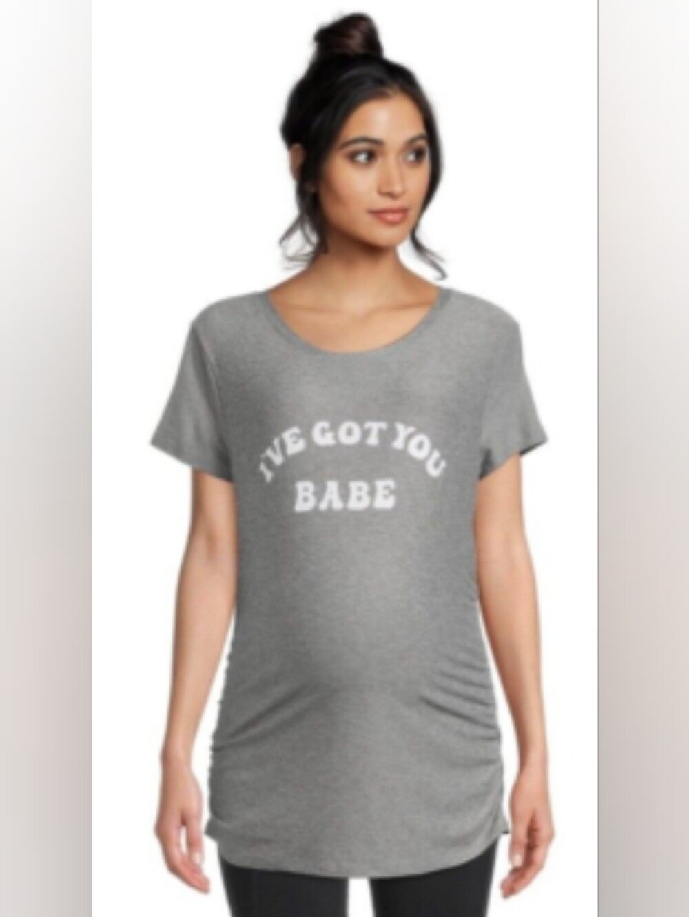 "I've Got You Babe" Gray Maternity Tee Size XL (16-18)
